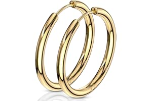 viva-adorno 1 Paar Klappcreolen Hoop Ohrringe Edelstahl Creolen ER96