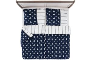 ‎THE HOME BEDDING The Home Bedding | Premium Bed Linen Cotton | Multiple Patterns (New Marine Blue)