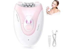 VUTLACE Epilator for Women, Cordless Rechargeable Hair Removal Device, with LED Light & 2 Speeds, Electric Trimmer Tweezer for Face Legs Arms Underarm Armpit Bikini, Pink Mini Epilator Shaver for Travel
