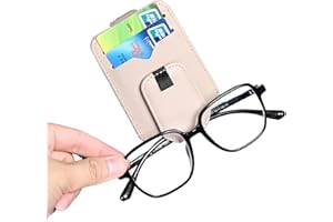 Coolicee Car Storage Glasses Card Holder Neodymium Magnet Glasses Card Storage Genuine Leather Sunglasses Clip Convenient for Securing Car Sun Visor Paste Car Coin 2 in 1 Car Storage Glasses Holder