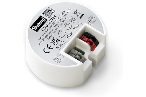 illuburg Transformateur LED 24V 24W Sans Scintillement pour Lampe Bande de LED Bloc d'Alimentation Driver Power Supply