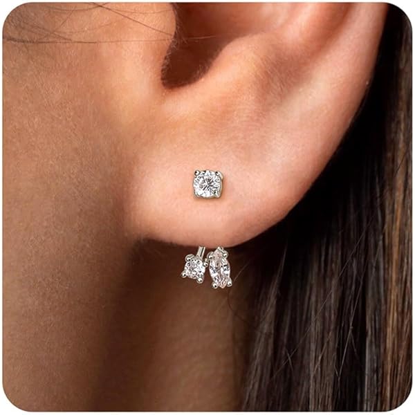 Enautoabs Boho Fiore Di Loto Orecchio Giacca Orecchini Fiore Di Loto Orecchini Perno Argento Perla Anteriore Posteriore Orecchini Minimalista Loto Orecchini Fiore Cavo Gioielli Per Le Donne