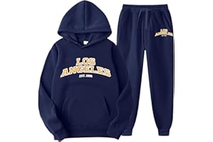 Generisch ·2025 Chándales Hombre 2 Piezas Manga Larga Estampado Letras Chándales Chándales Sudadera con Capucha Pantalones Traje Deportivo Hombre