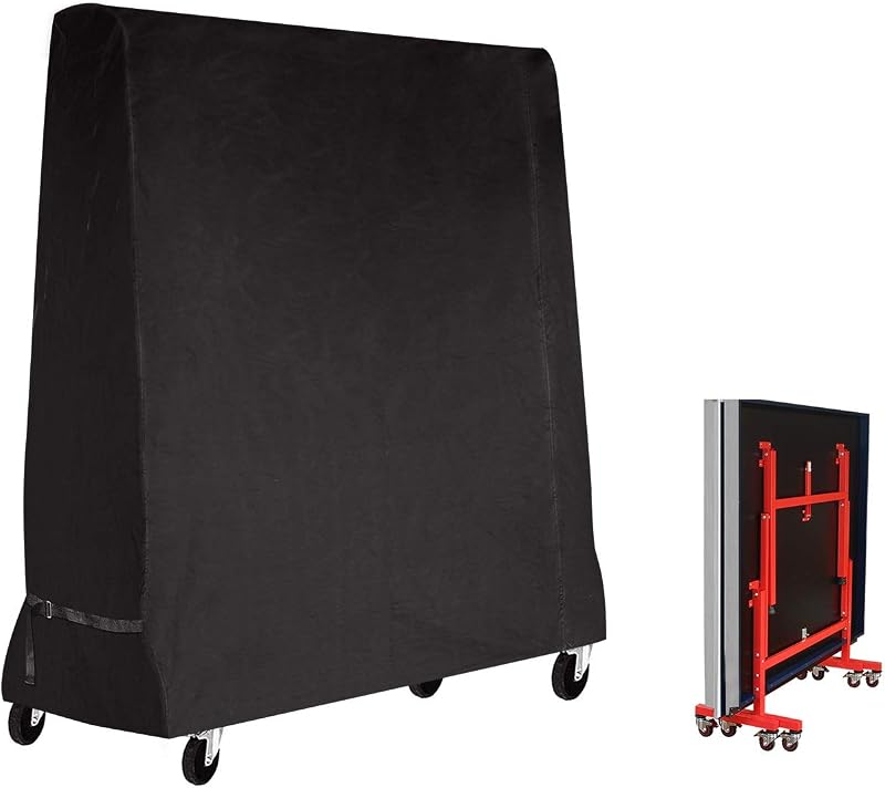 Mutsitaz Funda Protectora para Mesa de Ping-Pong Impermeable Resistente al Polvo Anti-UV Protección Oxford 165x70x185cm Negro