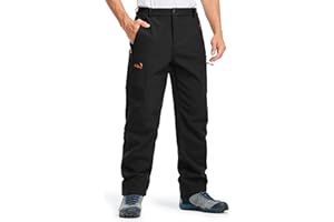Libin Pantaloni da Neve Uomo Softshell Trekking Impermeabile Invernali Escursionismo Pantaloni Tasca con Cerniera