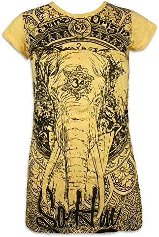Women´s T-Shirt Ganesha OM Sign Size S M L Elephant-God India Hinduism Buddhism Religion