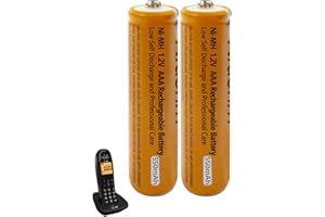 NRAONRN Batterie Ricaricabili AAA 550mah 1,2v per Cordless Gigaset, NI-MH Pile Ricaricabili AAA 550 mah per Panosonic Telefoni Cordless - confezione da 2