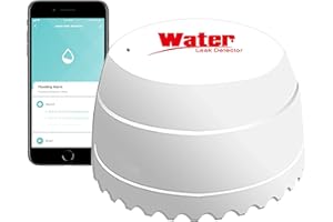 SENCKIT Alarma con sensor de fugas de agua WiFi, sensor de agua inteligente, detector de fugas de agua inalámbrico, alarma de sonido y alertas de aplicaciones, detección de inundaciones para el hogar, sótano