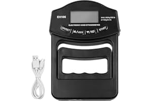 Tiardey Probador de Fuerza de Agarre Dinamómetro de Mano Digital de 396 Libras Medidor de Fuerza de Agarre USB Recargable Pantalla LCD Brillante Dinamómetro de Agarre de Mano