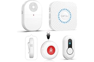 CallToU notrufknopf für senioren，hausnotruf senioren，Notfallklingel für Senioren，Senioren Notruf mit 55 Klingeltöne (2 Sender 2 Empfänger(CDVP))