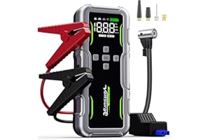 VOLTSURGE Arrancador de Batería 7000A Con Compresor de Aire 160PSI Cargador de Batería Para Coche (Gasolina/Diésel 12.0L) Arrancador Portátil 12V Con Pantalla LCD Grande, Luces Para Emergencias