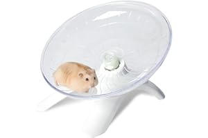 GELISHAN Flying Saucer Hamster Wheel Super-Silent Hamster Wheel Plastic Stable Pets Exercise Wheel Non Slip Run Silent Wheel for Small Pets (White)