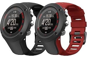 Songsier SUUNTO Ambit 3 Bracelet, Sport Silicone Souple de Remplacement Bracelet de Montre Respirant avec Outils pour Ambit 3 Sport, Ambit 3 Run, Ambit 3 Peak, Ambit 2, Ambit 2S, Ambit 2R, Ambit 1