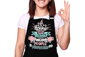 LINEN CLOSET® Baking Aprons for Women Baker Aprons for Men Funny Baking Gifts for Bakers Wife Husband Mother Daughter Adjustable Kitchen Aprons with Pockets