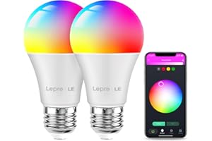 Lepro Ampoule E27 Connectée RGB+WW(2700K) Dimmable, Ampoule Wifi 9W 806LM (Equivalent de 60W) Compatible avec Alexa/Echo/Google Home-2pcs