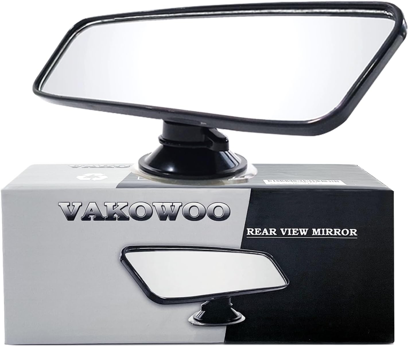 VAKOWOO Rear View Mirror for Driving Test, Secondary Instructor Examiner Learner Mirror, Adhesive Interior Suction Cup Car Mirror for Driving Lesson (200 X 62 mm)