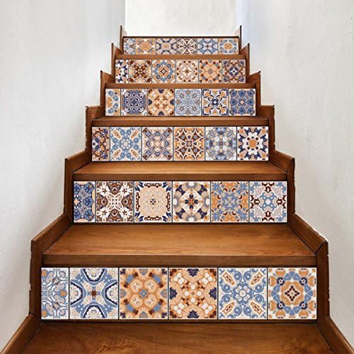 3D Arabic Style Tile Staircase Creative Home Decoration DIY Renovation Wall Stickers 6pcs