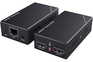 PWAYTEK Extender HDMI IR, 1080P a 60Hz con uscita locale, estende la trasmissione fino a 50 m di lunghezza su cavo CAT5e/CAT6/CAT7, con un adattatore di alimentazione