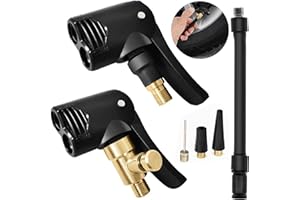 DILIGHTNEWS 2 Stück Autoventil Hebelstecker 8mm, Auto Reifen Air Chuck, Französisches Ventil Adapter, Messing, Auto Luftpumpen Gewindedüse, Hebelstecker Reifenfüller, Für Auto, Fahrrad, Motorrad(Schwarz)