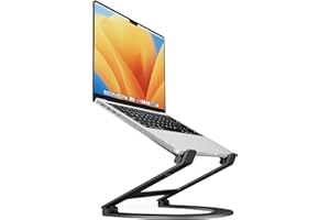 Twelve South Curve Flex | Ergonomic Height & Angle Adjustable Aluminum Laptop/MacBook Stand/Riser, fits 10"-17", folds flat for portability -travel pouch included, matte black