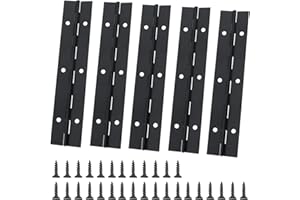 FAURAPMNG 5 PCS Charnières de porte d'armoire, 15cm de long Charnières de piano en acier inoxydable, Charnières de piano en nickel, Charnière de porte d'armoire pliante avec vis