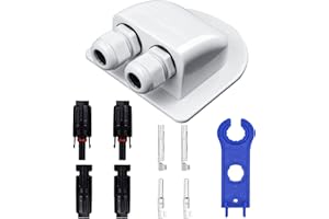 HUAZIZ Passe-toit Solaire Presse-étoupe D'entrée de Câble Double Passe câble en ABS Résistant aux Intempéries pour Caravane Bateau Camping Car (Blanc)