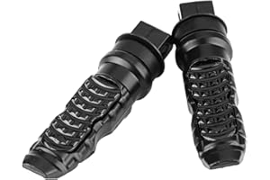 BROCO 1 Paire cale pied moto,Universel 8mm Aluminium Repose-pieds de moto Passager Pédales arrière (Noir)