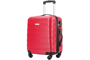 Flymax 55x35x20 Cabin Case Super Lightweight Abs Hard Shell Travel Carry on Board Cabin Bag Approved Hand Luggage with 4 Wheels Fits Easyjet, Ryanair, British Airways & Jet 2 56x45x25