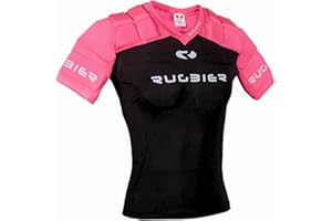 Rugbier – Hombrera de Rugby Profesional para Mujer - Protección de Rugby Acolchada - Categorías Femeninas – Modelo Rosa/Negro. Talla S