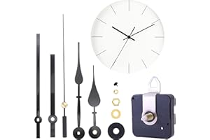 DXIA Langschaft Uhrwerk, Quarz Uhrwerk Kits mit Hohem Drehmoment und 2 Verschiedenen Zeigerpaaren, Zeigersatz Zeiger, DIY Uhr Reparatursatz, für Uhr Wanduhr Bastler Ersatz, Schwarze