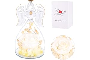 CHUANGLI Gifts for Mum on Mothers Day, Birthday Gifts for Mom, Angel Rose with LED Lights, Unique Gift for Mom or Wife on Mothers Day, Birthday, Anniversary, Thanksgiving, Christmas