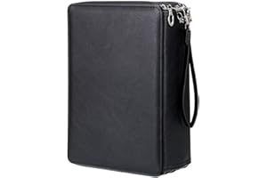 Sumnacon 200 Trousse de Crayon, Sac à Crayon Couleur pour Dessinateur Professionnelle ou Amateur en PU Cuir (noir) Pas de crayon