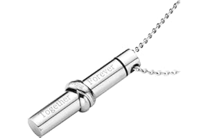 Zysta - Collana con ciondolo a forma di simbolo dell’infinito, in acciaio inox, con incisione