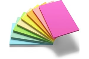 KIFZM 8 Pads of 4 Inch x 6 Inch Sticky Notes,Colorful Self-Stick Note Pad, 4x6 inches for School Supplies Office Products,Writing Memo Pads as to Do List and Check List