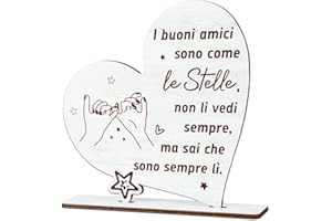 BETESSIN Regalo Amica Compleanno Regalo Donna Centrotavolo Legno Amicizia Forma Cuore Decorazione Tavolo Regalo Donna Collega Compleanno Natale Ringraziamento