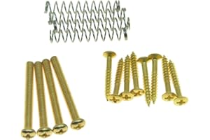 KAISH - Vis de fixation à filetage métrique Humbucker - Avec anneau de ramassage - Ressorts de fixation - Convient aux micros Epiphone SG - Doré