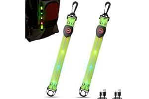 ‎ZLCBBD ZLCBBD LED Blinklicht mit Buntem Licht- USB Aufladbar Kinder Sicherheitslicht, Reflektierende Lichtband Reflektor Anhänger für Schulranzen, Rucksack, Wandern, Laufen, Joggen, 2 Stück