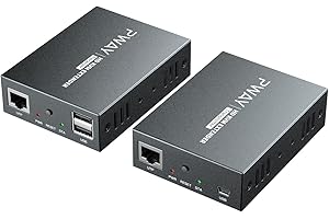 PWAY PW-DT237K Rallonge USB HDMI KVM - Transmission sur Cat5e/6/7 simple - HD, 1080p - Fonction Loop Out et TCP/IP - 150 m