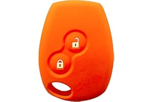 Thayla Housse étui en Silicone pour Clé Renault Clio 3, Twingo 2, Master 3, Kangoo 2, Trafic Modus Dacia Sandero Duster Lodgy Logan Dokker Protection Clé Télécommande Voiture (Orange)