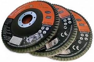 TERRYSHOP74 3 Dischi abrasivi lamellari per smerigliatrice angolare 115 mm per smerigliare legno ferro e marmo 4 grane disponibili (P60)