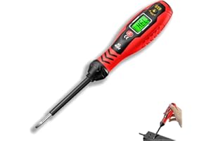 REINREUDE Non Contact Voltage Tester Pen,Flathead Screwdriver,Live Wire Circuit Tester,Led Light & Buzzer Alarm,2-In-1 Electrical,Flat Head Screwdriver,Magnetic Electrician Tool (Red)