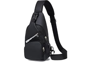 Vpoofree Bolsa Bandolera Hombre,Bolsa Pecho Hombre Pequeña,Mini Mochila Cruzada Hombro,Mini Impermeable Bolsa, Pecho Ligera Bandolera Mochila para Viajar,Correr,Ciclismo