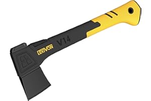 LEXIVON V14 Camping Hacha de 36 CM | Empuñadura TPR ergonómica, Mango Compuesto de Fibra de Vidrio Ligero | Funda Protectora de Transporte incluida [LX-V14]