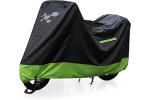 PERLETTI Funda Moto Interior Resistente al Agua - Cubre Scooter Motocicleta Protector Rayos UV Polvo Humedad Insertos Reflectantes - Capa Moto con Doble Correa Antiviento (215x95x110)
