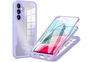 Rnrieyta Miagon 360 Degres Full Body Protection Coque pour Samsung Galaxy A15 5G/4G,Double Face Transparent Etui Intégrale Antichoc Housse avec Protection écran,Violet
