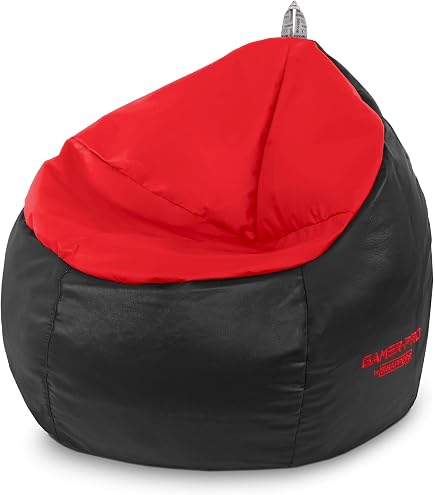 Fauteuil Bean Bag Gaming Game Over Avec Repose-pieds - Résistant à L'eau, Poches Latérales, Peau De Dragon