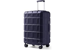 Kono Lekki wózek podróżny z twardą obudową ABS z zamkiem TSA i 4 kołami obrotowymi, granatowy, 24", przypadkowy