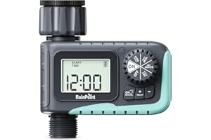 RAINPOINT Programmateur Arrosage, Minuteur Arrosage Automatique avec Retard de Pluie/Irrigation Manuelle, Débit d'eau Élevé, pour Pelouse et Jardin