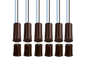 GUUZI 6 Juegos de Cableado de Interruptor Magnético NO/NC Sensor de Puerta Empotrado Interruptor de Láminas de Contacto de Ventana Oculta para Control de Acceso Reemplazar Sistema de Alarma(Marrón)