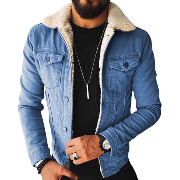 Veste En Jean Pour Homme Minetom - Coupe Trucker, Manches Longues, épaisse Et Chaude, Style Décontracté - 11